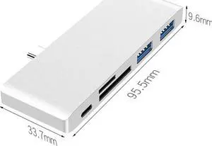 5 in1 USB C Hub Multiports USB Adapter for Macbook Pro Type C to USB3.0 SD TF Card Reader Adapter