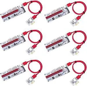 6PCS 008S 3 In 1 PCIe PCI-E PCI Express Riser Card 1x To 16x USB 3.0 Data Cable For Bitcoin Mining BTC Graphics Card