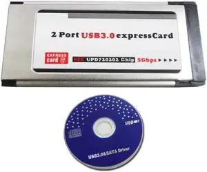 PCI Express to USB 3.0 Dual 2 Ports PCI-E Card Adapter for NEC Chipset 34MM Slot ExpressCard Converter 5 Gbps PCMCIA ExpressCard