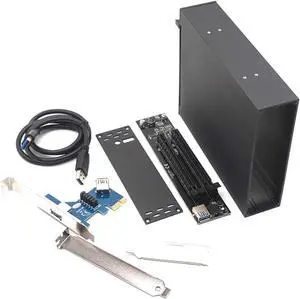 PCI-e x1 to 2 ports PCIe slots Adapter PCI express to PCIe Riser card with Case