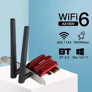 WIFI 6 1800Mbps Bluetooth5.2 Dual Band 2.4G/5GHz 802.11AX WiFi Card Network Adapter PCI-E Wireless Card Adapter Windows10/11 PC