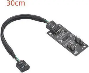 USB Hub USB Splitter USB2.0 9Pin to Dual 9Pin Hub Adapter Riser Motherboard USB 9Pin Header Connector 1 to 2 Extension Cable
