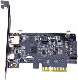10Gb/s PCI-e to usb3.1 Type-C + Type-A expansion card network adapters card For desktop PC computer ASM1142 Chip Protection Case