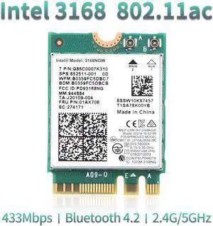 Dual band Wireless Wlan For Intel 3168 AC 3168NGW NGFF M.2 802.11ac Wifi Bluetooth 4.2 Card 2.4G/5Ghz Network Wi-Fi Adapter