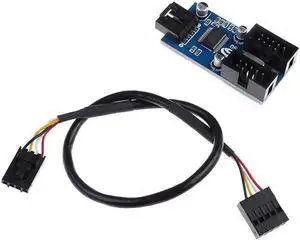 9pin USB header Male 1 to 2 1 to 4Female Extension Cable Card Desktop 9-Pin USB HUB USB 2.0 9 pin Connector Port Multiplier
