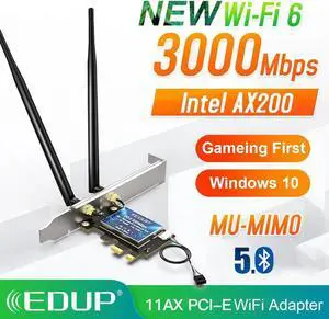 3000Mbps WiFi 6 PCI-E Network Card 802.11ax/ac Dual band 2.4G/5GHz Wireless Intel AX 200 PCI Express WiFi Bluetooth Adapter