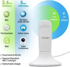 Feature:

Instant 802.11ax Wi-Fi upgrade for your desktop PC: no more messy Ethernet cables needed;
The Wi-Fi 6 AX200 802.11ax chip for super-fast connections up to 2400Mbps;
Selectable dual-band 2.4