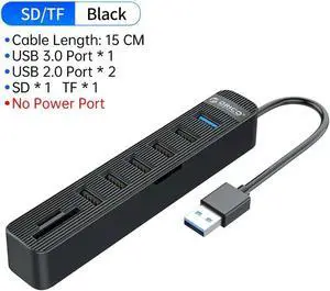 USB 3 0 + 2.0 HUB With Type C Power Port High Speed 7 Ports USB3.0 2.0 SD TF Adapter For PC Computer