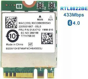 Realtek RTL8822BE 802.11AC 2.4G/5GHz WiFi Bluetooth 4.0 NGFF Wireless Adapter M.2 WIFI CARD
