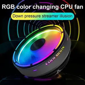 CPU Cooler 3Pin Quick Cooling RGB Hydraulic Bearing 9 Blades Cooling Fan for Computer