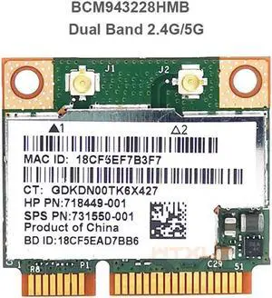 Dual Band Broadcom BCM943228HMB 802.11a/b/g/n 300Mbps Wifi Wireless Card Bluetooth 4.0 Half Mini PCI-E Notebook Wlan adapter