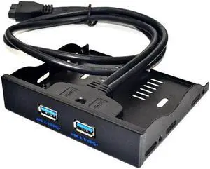 19Pin 20 Pin 2 Port USB 3.0 Front Panel 3.5 inch USB3.0 Hub Expansion Cable Adapter Metal Bracket