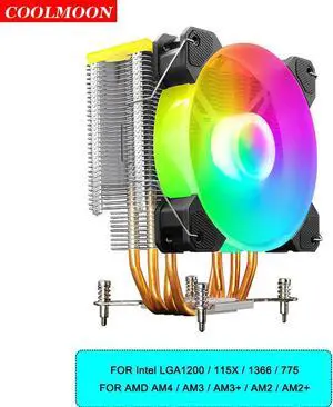 4 Copper Heat Pipe 5V 3Pin ARGB CPU Cooler Cooling Fan Radiator TDP 125W Heatsink for i7 i5 i3 AM4 LGA115X 1366
