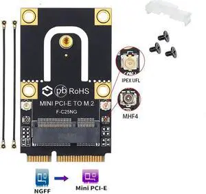 M.2 NGFF To Mini PCI-E Wireless Adapter Converter With IPEX 4 Antenna