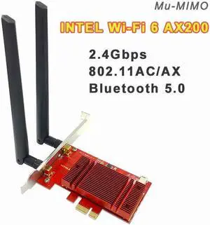 2973Mbps WiFi6 PCI Express Bluetooth 5.1 Adapter Dual Band 2.4G/5GHz 802.11ac/ax Intel AX200 PCIe Wireless Network Card