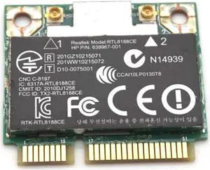 150Mbps WiFi Mini PCI-E Network Card for HP Realtek RTL8188CE Wireless-N 802.11 B/G/N 640926-001
