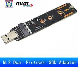 M.2 to USB 3.0 Dual Protocol SSD Board M.2 NVME PCIe NGFF SATA M2 SSD Adapter for 2230 2242 2260 2280 NVME/SATA M.2 SSD RTL9210B