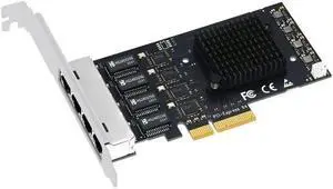 PCI Express Network Card Adapter 4 Port 2500Mbps Gigabit 10/100/1000Mbps RTL8125B RJ45 Wired Computer PCIE PCI-E 2.5G LAN Dongle