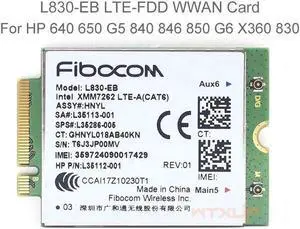 Fibocom L830-EB 4LTE WWAN Card For HP L35286-005 Intel XMM 7262 LTE-Advanced Cat6 300Mbps for 640 650 G5 840 846 850 G6 X360 830
