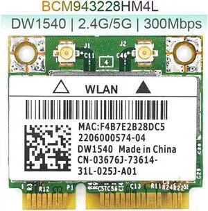 Broadcom BCM943228HM4L DW1540 Half Mini PCI Express Wireless Adapter Dual Band 802.11a/b/g/n Wlan WIFI Card Broadcom BCM943228HM4L DW1540 Half Mini PCI Express Wireless Adapter Dual Band 802.11a/b/g/n Wlan WIFI Card