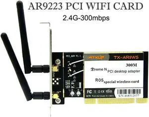 Atheros AR9223 PCI 300M 802.11b/g/n Wireless WiFi Network Adapter for Desktop 2 Antenna