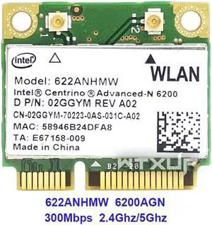 622ANHMW Dual Band 2.4G 5G Mini PCI-E 300Mbps Wireless wifi Adapter For Intel 6200 card