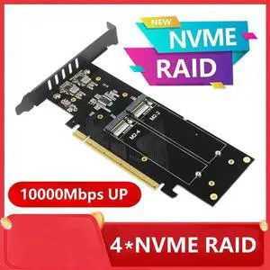 M.2 X16 TO 4X NVME PCIE3.0 GEN3 X16 TO 4*NVME RAID CARD PCI-E VROC CARD RAID Hyper M.2X16 M2X16 4X X4 NVME*4 RAID