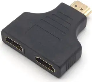 1080P HDMI-compatible to 2 Female 1 in 2 Out Splitter Adapter Converter HDMI 1 to 2 Cable