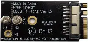 BCM94360CS2 BCM943224PCIEBT2 Wireless Card to NGFF M.2 Key A/E Adapter for Mac OS