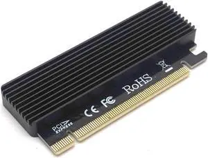 Full Speed M.2 M Key Nvme SSD to PCIe Adapter, PCI Express X16 Card with Heatsink, Supports Windows 7/8/ 10, Supports 2230, 2242, 2260, 2280 Form Factor M.2 SSDS