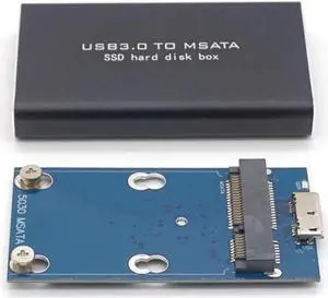 Mini SSD Hard Drive Case USB3.0 to mSATA Adapter Hard Drive Enclosure Aluminum Alloy External Hard Disk Case