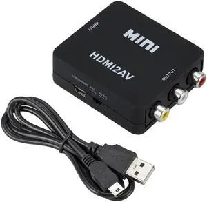 1080p HDMI to AV Video Converter Box AV2HDMI RCA AV HDMI CVBS to HDMI Adapter for HDTV TV PS3 PS4 PC DVD Xbox Projector