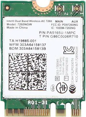 Dual band AC1200 Wlan For Intel 7260NGW Wireless-AC 7260 M.2 NGFF 2.4G/5Ghz 802.11ac 2x2 Wifi Bluetooth 4.0 Network Mini Card