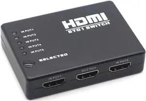 5 In 1 Out 5 Port Video HDMI Switch Selector Switcher Splitter Hub IR Remote 1080P For HDTV PS3 DVD