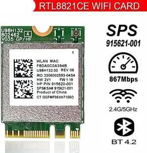 RTL8821CE 802.11AC wifi wireless network card 433M BT 4.2 Bluetooth 915621-001 M09870-005