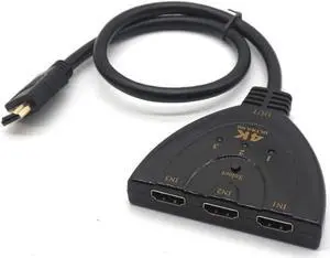 4K*2K 3D Mini 3 Port HDMI Switch 1.4 4K Switcher HDMI Splitter 3 in 1 out Port Hub for DVD HDTV Xbox PS3 PS4