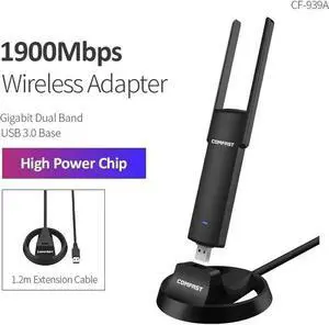 1900Mbps Dual Band 2.4G 5GHz USB WiFi Adapter 2dbi Antenna Monitor Mode 802.11ac Wireless Network Card For Windows Kali Linux