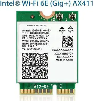 Wi-Fi 6E AX411 Intel Killer AX1690i WIFI 6E Speed 2.4 Gbps 802.11ax 2.4/5/6GHz Bluetooth 5.3 BT5.3
