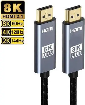 HDMI 8K Cable 8K/60Hz 4K/120Hz HMDI 2.1 48Gbps Ultra High Speed HDR For HDTV Splitter Switcher PS5 Ps4 Projector Vision UHD 16.4 ft. / 5m