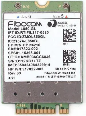 L850-GL for HP LT4210 Fibocom 4G LTE Card XMM 7360 WWAN Mobile Module for hp 840 430 G5/440 G5/450 G5/640 Notebook PC