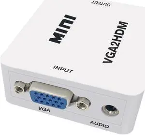 HDMI to VGA Converter With Audio VGA to HDMI Converter HDMI Adapter for Notebook Xbox360 DVD PS3 PC HD 1080P TV Box Projector VGA to HDMI