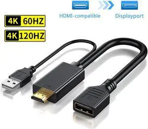 HDMI-Compatible To Displayport Converter Cable 4K HD2.0 Adapter For PC TV Box Xbox PS4 PS5 Laptop Projector HD To DP Cable