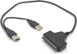 USB 2.0 480Mbps SATA 7+15Pin To USB 2.0 Adapter Cable For 2.5 HDD Laptop Hard Disk Driver