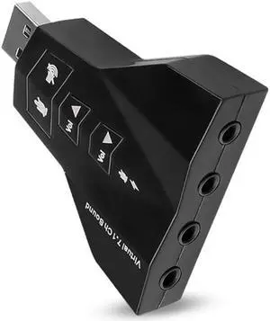 Weastlinks USB Adapter External 7.1 Channel USB 3D Sound Card Audio Dual Virtual 7.1 USB 2.0 Adapter
