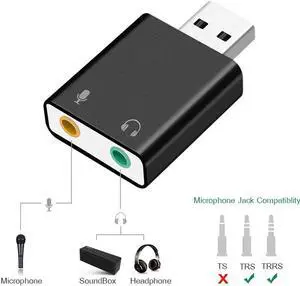 External USB Sound Card Ultra-portable HIFI Magic Voice 7.1CH Microphone-in Audio-out port Free Drive Plug Sound Card