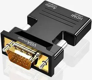 HDTV To VGA Line With Audio HDTV Compatible Converter 1080P HDMI Female Input To VGA Male Audio Output Adapter Plug Play