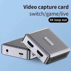 4K HDMI-Compatible Video Capture Card Loop Out for Game Recording Live Streaming Box 1080P Grabber PS4 PS5 Switch Camera