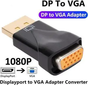 1080P DP to VGA Converter Adapter DisplayPort Display Port Male to VGA Female Converter for PC Projector DVD TV Laptop Monitor