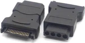Pack 15Pin Sata Serial ATA Male to Molex IDE 4 Pin Female M-F Hard Drive Adapter Power Cable Line Power