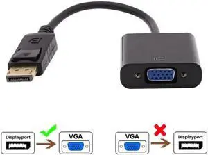 DP to VGA DisplayPort Male to VGA Female Converter Adapter Cable 1080P For TV Laptop Computer Projector